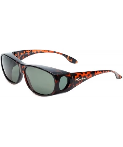Rectangular Designer Polarized Fitover Sunglasses F03 63mm - Gloss Tortoise - CZ1833S9Z6M $46.39