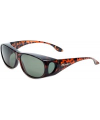 Rectangular Designer Polarized Fitover Sunglasses F03 63mm - Gloss Tortoise - CZ1833S9Z6M $29.87