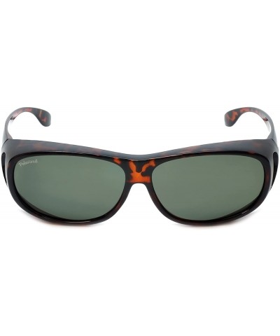 Rectangular Designer Polarized Fitover Sunglasses F03 63mm - Gloss Tortoise - CZ1833S9Z6M $29.87