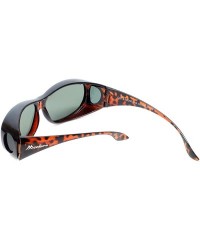 Rectangular Designer Polarized Fitover Sunglasses F03 63mm - Gloss Tortoise - CZ1833S9Z6M $29.87