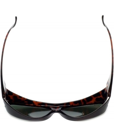 Rectangular Designer Polarized Fitover Sunglasses F03 63mm - Gloss Tortoise - CZ1833S9Z6M $29.87