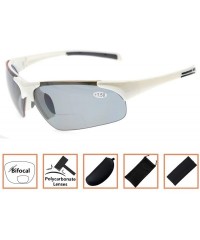 Sport Bifocal Sunglasses with Wrap-Around Sport Design Half Frame for Men and Women - White - C518C3L8KKU $18.96