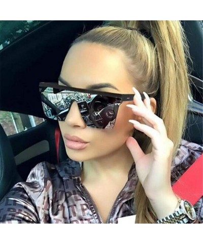 Aviator Vintage Retro Sunglasses for Women Men Square Shape Mirrored Sunglasses Hip-Hop Party Glasses - E - CC18TKHT9KR $10.28