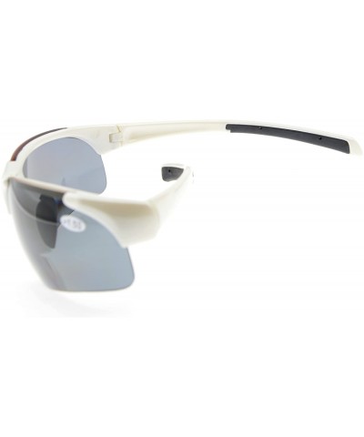 Sport Bifocal Sunglasses with Wrap-Around Sport Design Half Frame for Men and Women - White - C518C3L8KKU $18.96