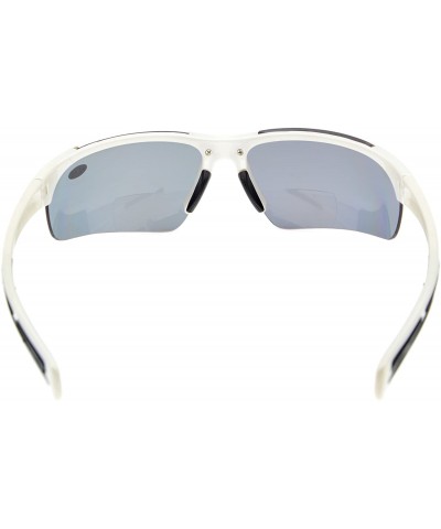 Sport Bifocal Sunglasses with Wrap-Around Sport Design Half Frame for Men and Women - White - C518C3L8KKU $40.02