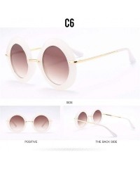 Round Large Circular Round frame Sunglasses trend Sun glasses for Stylish Women UV400 5710 - White - CS18AGDTUG8 $20.17