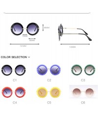 Round Large Circular Round frame Sunglasses trend Sun glasses for Stylish Women UV400 5710 - White - CS18AGDTUG8 $20.17