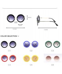 Round Large Circular Round frame Sunglasses trend Sun glasses for Stylish Women UV400 5710 - White - CS18AGDTUG8 $9.69