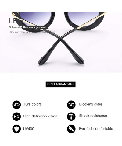 Round Large Circular Round frame Sunglasses trend Sun glasses for Stylish Women UV400 5710 - White - CS18AGDTUG8 $9.69