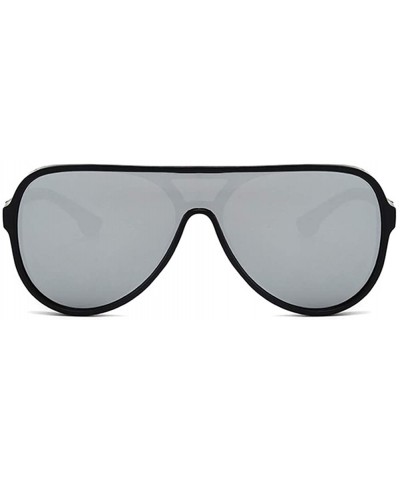 Oversized Unisex Steampunk Designer Square Sunglasses(Black) - Gray - C1194WUQWYE $23.45
