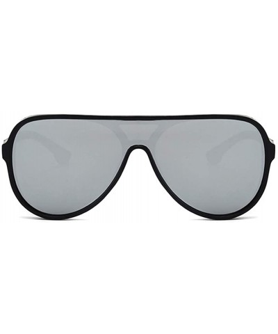 Oversized Unisex Steampunk Designer Square Sunglasses(Black) - Gray - C1194WUQWYE $11.57