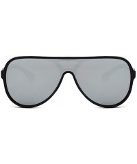 Oversized Unisex Steampunk Designer Square Sunglasses(Black) - Gray - C1194WUQWYE $11.57