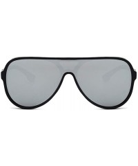 Oversized Unisex Steampunk Designer Square Sunglasses(Black) - Gray - C1194WUQWYE $11.57