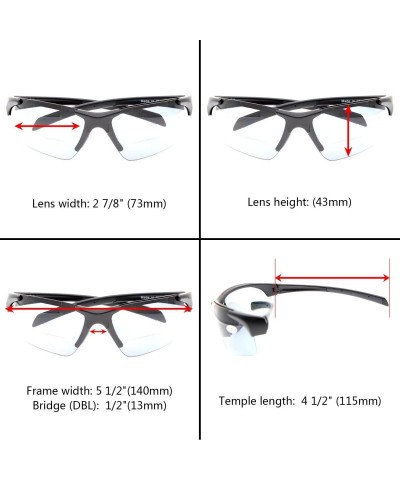 Sport Bifocal Sunglasses with Wrap-Around Sport Design Half Frame for Men and Women - White - C518C3L8KKU $18.96