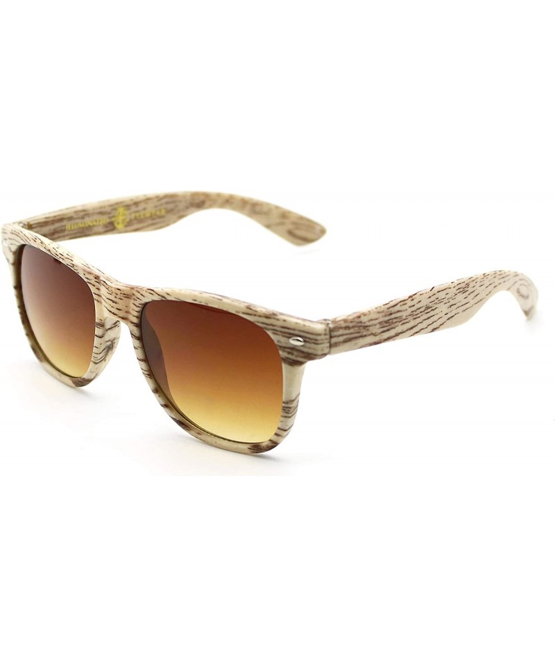 Wayfarer Faux Wood"Wanderer" Land & Seafaring Shades with Soul - Frosted Magnolia Driftwood - CP18LIXCQI5 $9.97