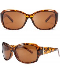 Wrap Classic Oversized Polarized Sunglasses Women Wrap Square Shades B2504 - Leopard - C318YOZERZK $11.85