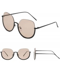 Round Classic Half Frame Retro Sunglasses with Polarized Lens Sunglasses Men Women Rectangular Polarized Metal Frame - CW199O...