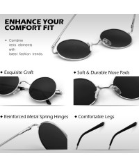 Round Retro John Lennon Sunglasses for Men Women Polarized Hippie Round Circle Sunglasses MFF7 - B 51mm Silver Grey - CJ186T3...