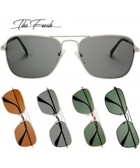 Round Classic Retro Metal Frame Polarized Sunglasses Rectangular Sun Glasses - 2-silver - CY18C7957H4 $14.02