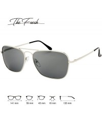 Round Classic Retro Metal Frame Polarized Sunglasses Rectangular Sun Glasses - 2-silver - CY18C7957H4 $14.02