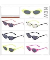 Rectangular 2019 Cat Sunglasses Women Luxury Vintage Flat Top Small Frame Sexy Sun glasses UV400 Shades - Brown&leopard - CC1...