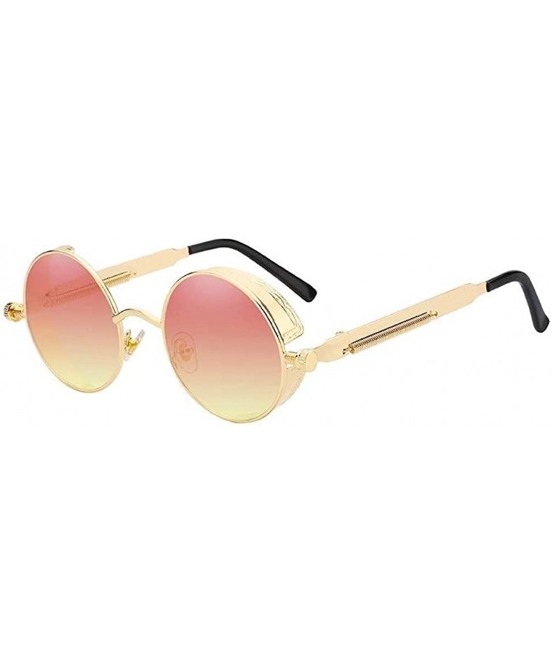 Goggle Steampunk Fashion Sunglasses NYC - Red Yellow Gold - CF196C89E5D $13.16