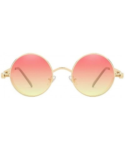 Goggle Steampunk Fashion Sunglasses NYC - Red Yellow Gold - CF196C89E5D $13.16