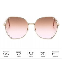 Oversized Womens Oversized Fashion Sunglasses UV400 Metal Frames Classic Eyewear - Tea Pink - CG197IG2OG6 $23.15