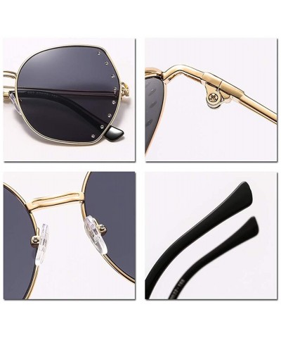 Oversized Womens Oversized Fashion Sunglasses UV400 Metal Frames Classic Eyewear - Tea Pink - CG197IG2OG6 $23.45
