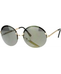 Rimless Fashion Womens Sunglasses Super Oversized Rimless Round Circle Frame - Gold (Black Gold) - CU18950RXEG $11.81