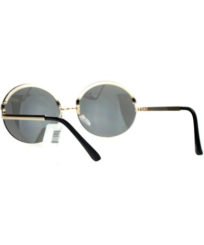 Rimless Fashion Womens Sunglasses Super Oversized Rimless Round Circle Frame - Gold (Black Gold) - CU18950RXEG $11.81