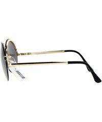 Rimless Fashion Womens Sunglasses Super Oversized Rimless Round Circle Frame - Gold (Black Gold) - CU18950RXEG $11.81