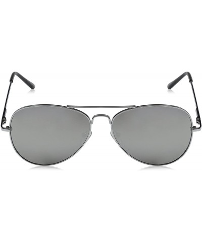 Aviator Premium Mirrored Aviator Top Gun Sunglasses w/ Spring Loaded Temples - Single Pair - Silver - CA12ECUDX2H $10.89