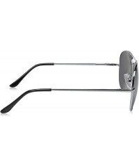 Aviator Premium Mirrored Aviator Top Gun Sunglasses w/ Spring Loaded Temples - Single Pair - Silver - CA12ECUDX2H $10.89