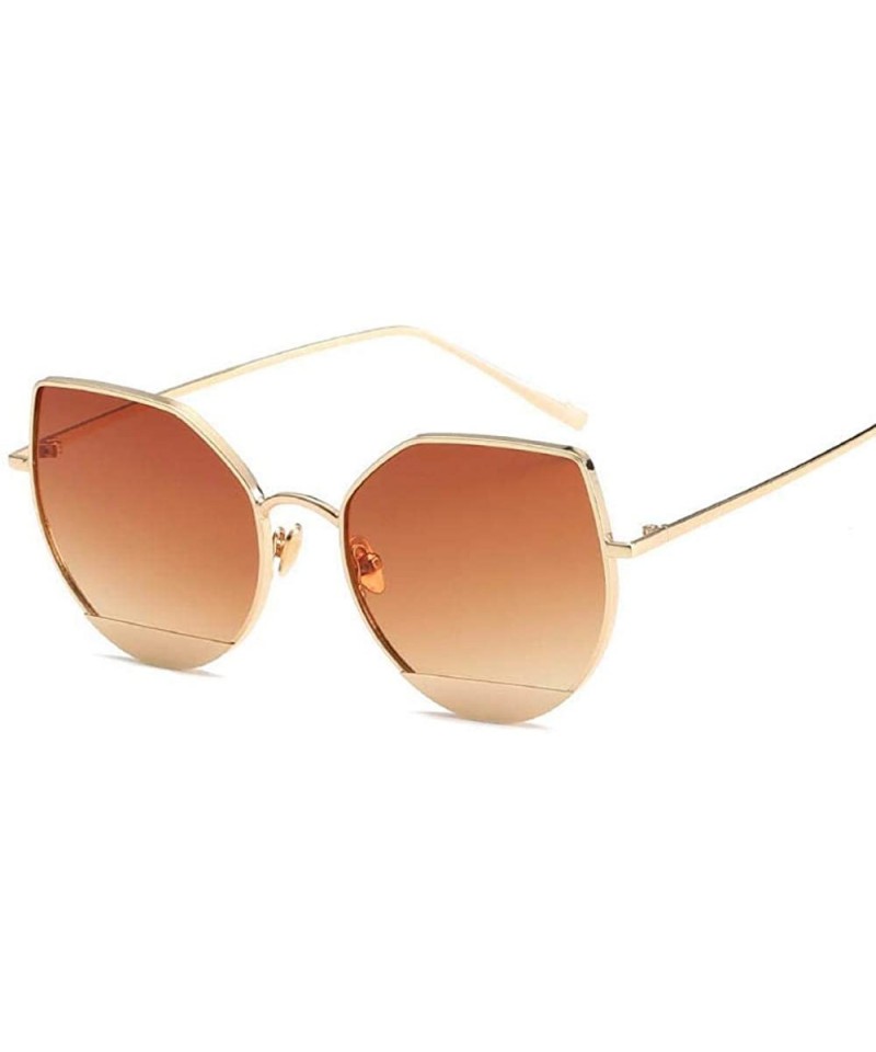 Aviator Sunglasses Women Men Women Glasses Eyewear Accessories Cat Eye NO.1 Black - No.7 Tea - CG18YZTGK49 $7.39