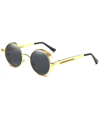 Goggle Retro Polaroid Steampunk Sunglasses Driving Polarized Glasses - Gold - CE18H6SWZRQ $39.31