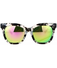 Wayfarer Diva Marble Rhinestone Jewel Horn Rim Horned Sunglasses - Grey Pink - CJ12DI9C13P $8.96