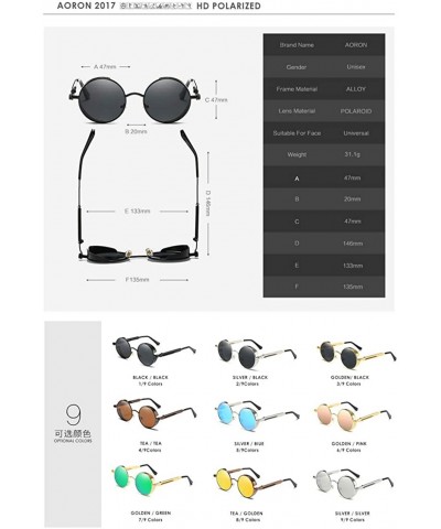Goggle Retro Polaroid Steampunk Sunglasses Driving Polarized Glasses - Gold - CE18H6SWZRQ $35.87