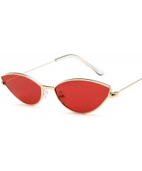 Aviator 2019 New Cute Sexy Sunglases Retro Cat Eye Sunglasses Women Metal Triangle Blue - Pink - CJ18XHE2T6L $10.89