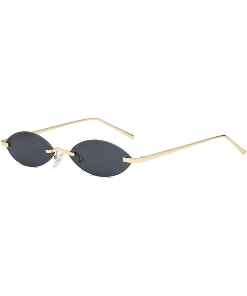 Round Unisex Fashion Metal Frame Oval Candy Colors small Sunglasses UV400 - Black - C118NI69LDS $19.59