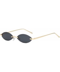 Round Unisex Fashion Metal Frame Oval Candy Colors small Sunglasses UV400 - Black - C118NI69LDS $19.59