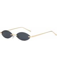 Round Unisex Fashion Metal Frame Oval Candy Colors small Sunglasses UV400 - Black - C118NI69LDS $8.10