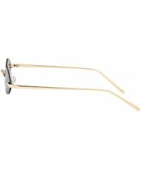Round Unisex Fashion Metal Frame Oval Candy Colors small Sunglasses UV400 - Black - C118NI69LDS $19.59