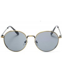 Goggle 2019 New Metal Round Hollow Punk Style Trend Sunglasses Women Sunglasses Mens Goggle - Bronze Grey - CG18YEWSL9H $12.10