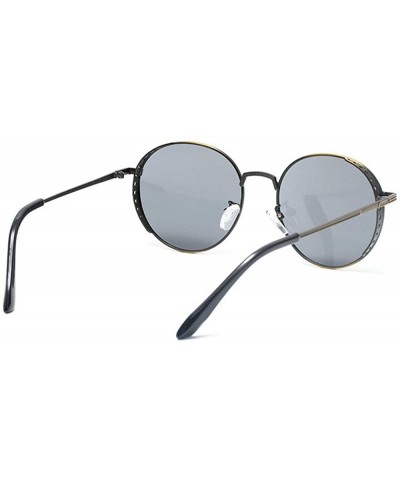 Goggle 2019 New Metal Round Hollow Punk Style Trend Sunglasses Women Sunglasses Mens Goggle - Bronze Grey - CG18YEWSL9H $12.10