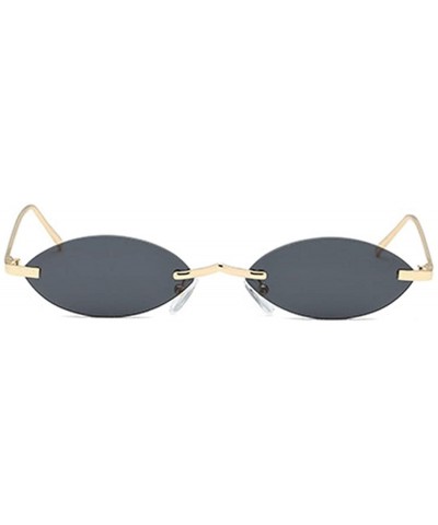 Round Unisex Fashion Metal Frame Oval Candy Colors small Sunglasses UV400 - Black - C118NI69LDS $19.59