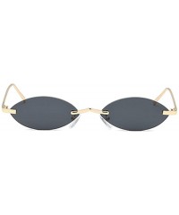 Round Unisex Fashion Metal Frame Oval Candy Colors small Sunglasses UV400 - Black - C118NI69LDS $19.59