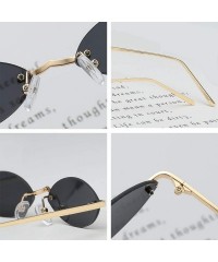 Round Unisex Fashion Metal Frame Oval Candy Colors small Sunglasses UV400 - Black - C118NI69LDS $19.59