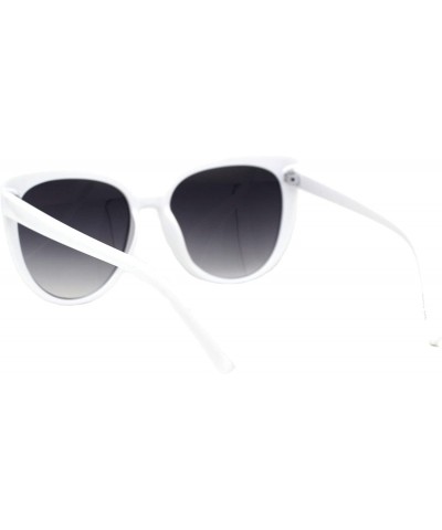 Butterfly Chic Trendy Fashion Sunglasses Womens Butterfly Glitter Frame UV 400 - White Silver (Smoke) - C718Z8RMIZY $13.92