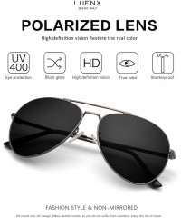 Aviator Aviator Sunglasses for Men Polarized - UV 400 Protection with case - 18 Grey/Without Case - CC186XTAYT6 $14.17